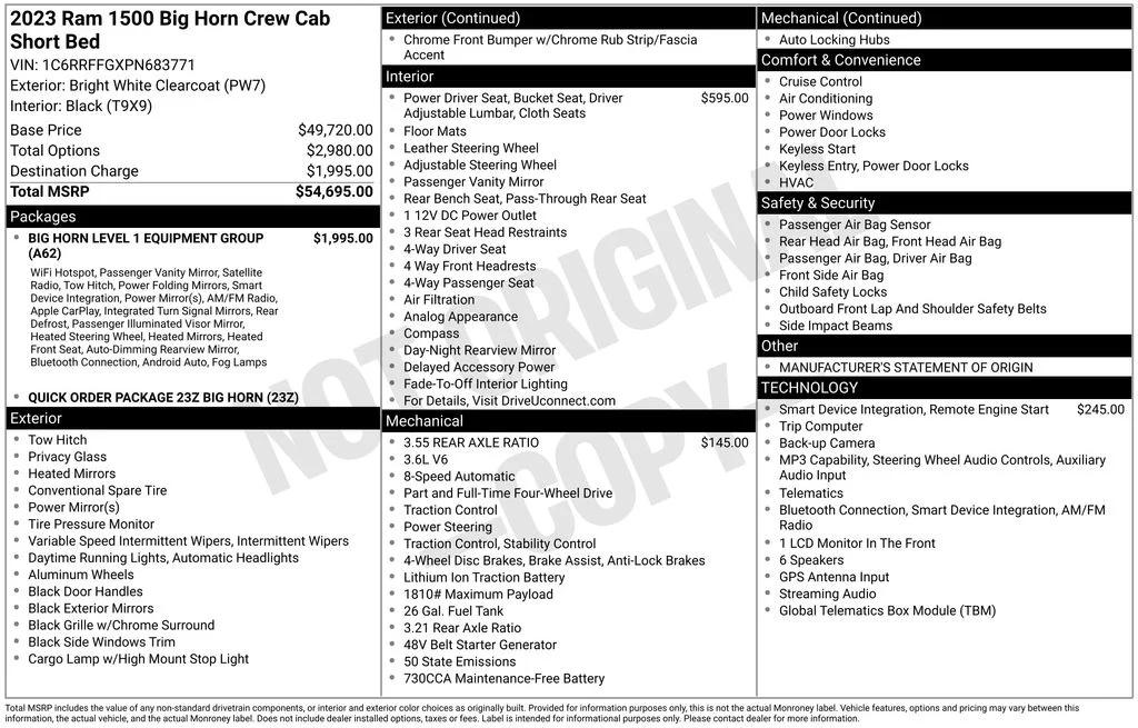ram ram 1500 pickup 2023 1C6RRFFGXPN683771 image ram ram 1500 pickup 2023 1C6RRFFGXPN683771 image